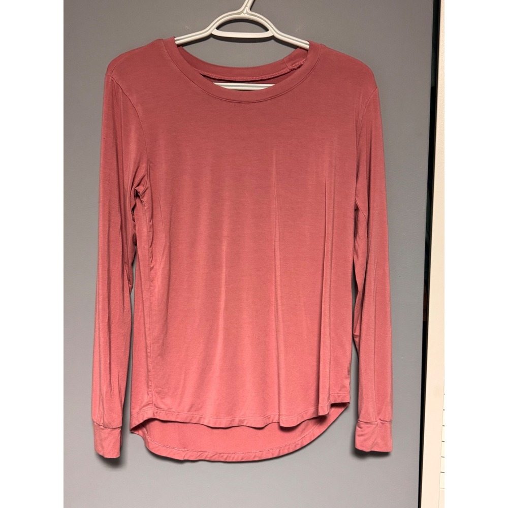 Kyte Baby Womens Long Sleeve Bamboo Rayon Crew Neck Tee Mauve Pink Small